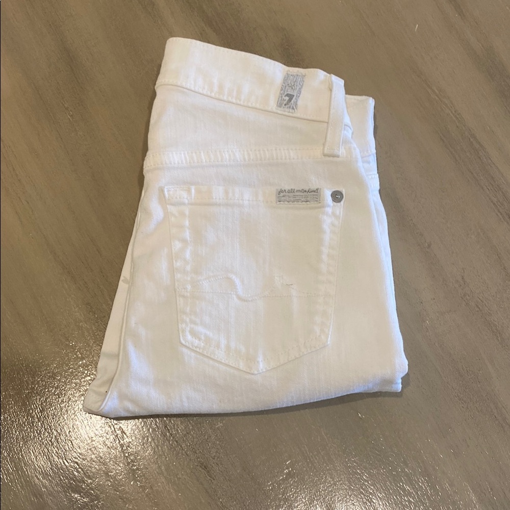 7 For All Mankind White Skinny Jeans